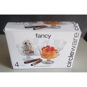 Circleware Eight 8 oz Dessert Parfait Bowl Set Of 4 Glass New In Box